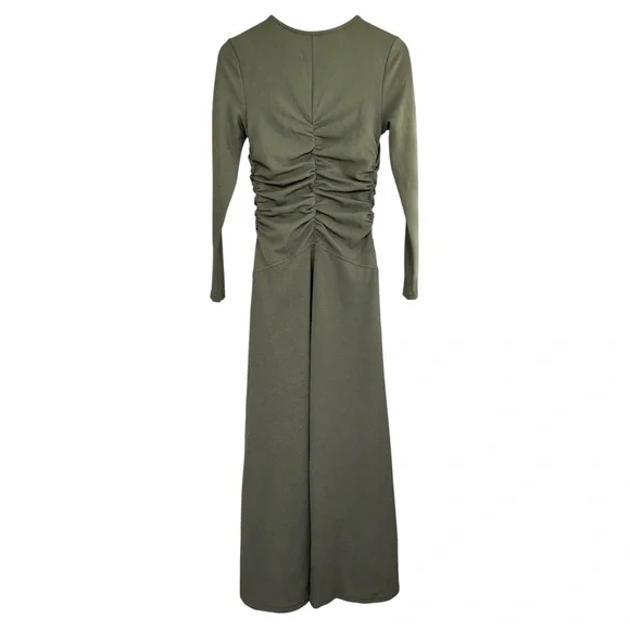 Commense Olive Green Long Sleeve Maxi Dress NWT - Picture 6 of 11